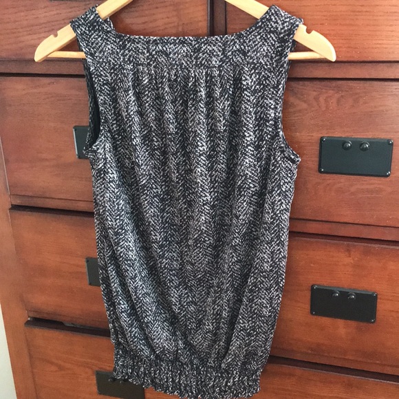 Womens Black and Gray Sheer Tank Lined, Sleeveless, Cowl Neck Blouse, Size Small - Picture 3 of 9